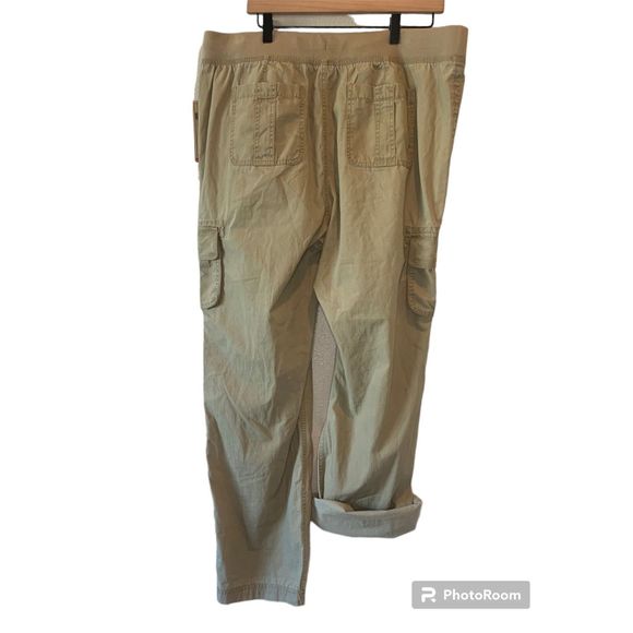 NWT Ruff Hewn beige/tan 100% cotton sz 18 cargo roll tab pants - Picture 2 of 5